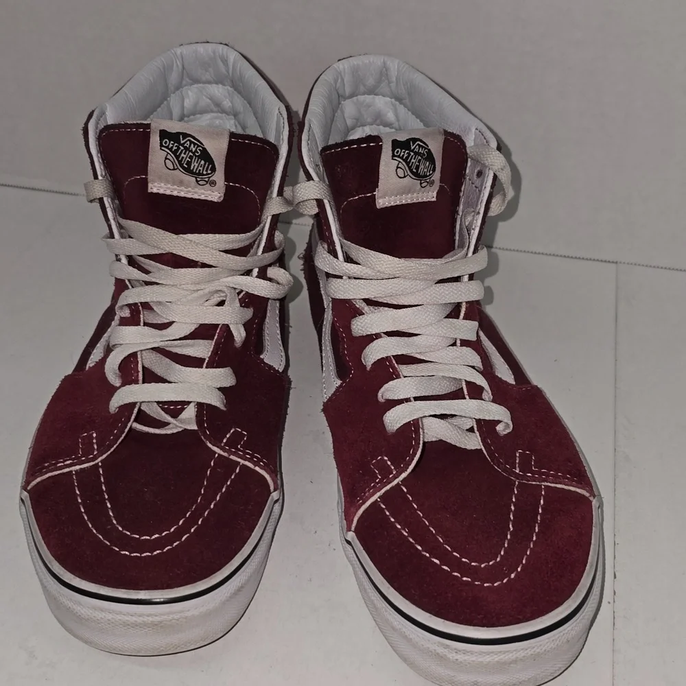 Vans SK8-Hi Sneakers Color Burgundy Canvas Suede Mens Size 9 Womens Size 10.5 - Picture 2 of 15